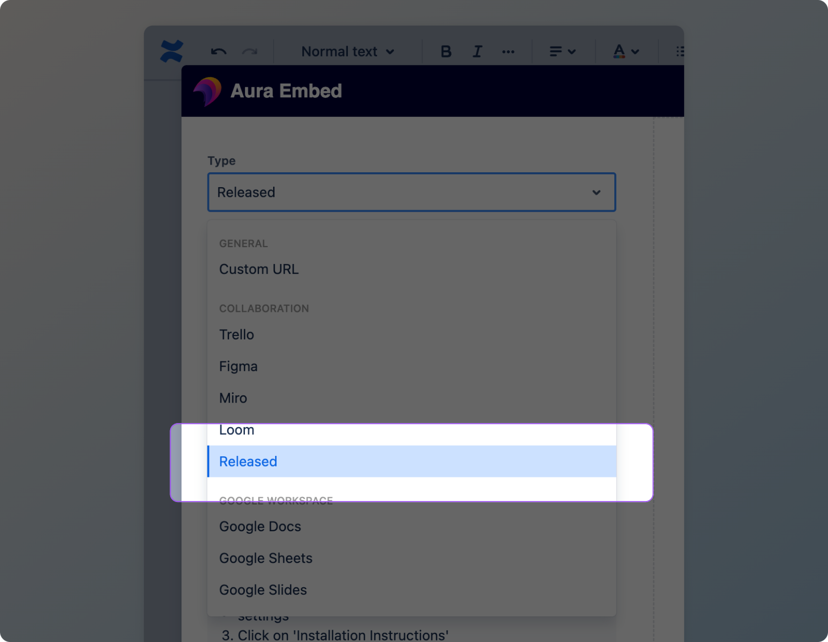 Select Hub in the Type Dropdown