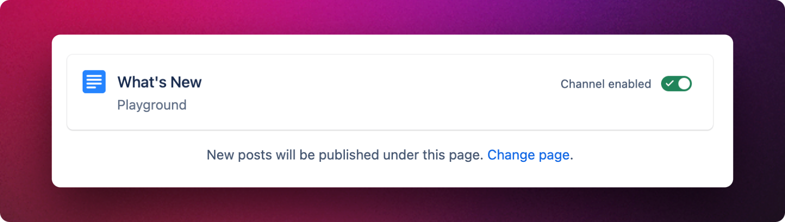 Confluence destination page.