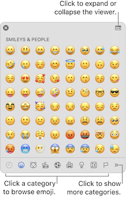Emoji and symbols on Mac