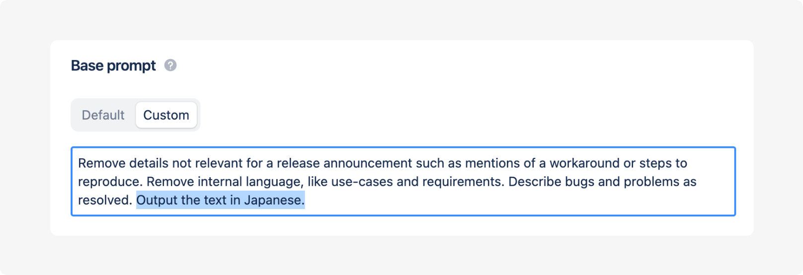 Language Prompt