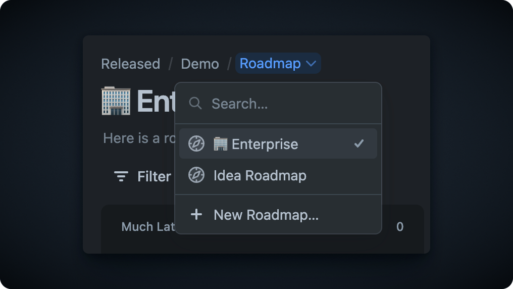 Roadmap selector